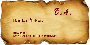 Barta Árkos névjegykártya